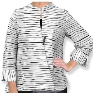 The IC Collection Ribbed Stripe Jacket ❤️ asymmetrical hemline